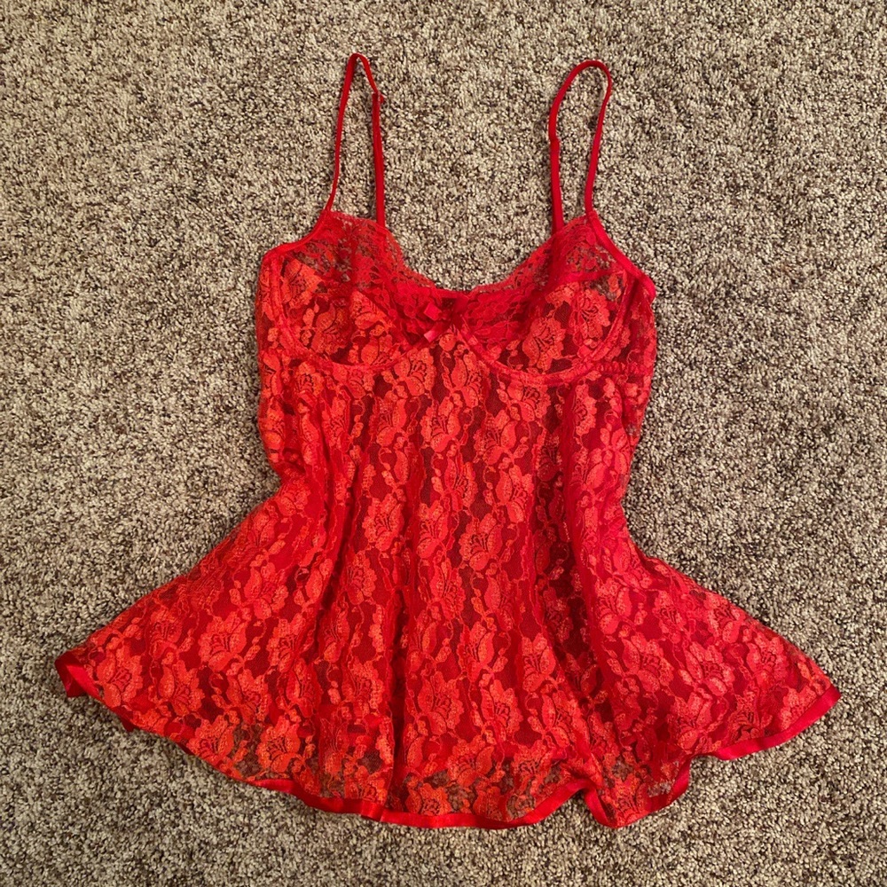Sexy Red Lace Babydoll Camisole